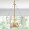 LNC Modern Champagne Cage Chandelier - 4 Lights