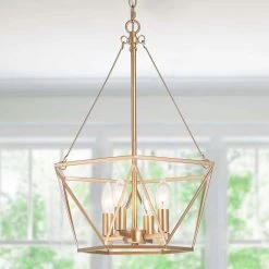 LNC HOME Sales 20 LNC Modern Champagne Cage Chandelier - 4 Lights