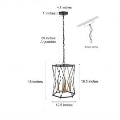 Modern Hot Sale LNC Industrial Cylindrical Black Cage Chandelier - 4 Lights 9 Modern Hot Sale LNC Industrial Cylindrical Black Cage Chandelier - 4 Lights