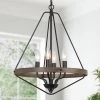 LNC Industrial Black Diamond-shaped Chandelier - 4 Lights Hot Sale