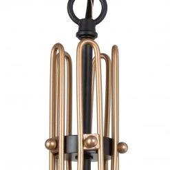 Modern Hot Sale LNC Industrial Metal Chandelier With Black And Gold Finish- 5 Lights
