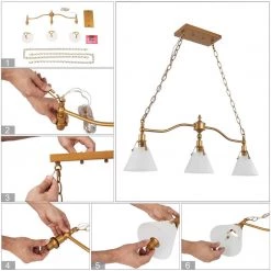 Hot Sale LNC Modern Kitchen Island Chandelier- 3 Lights