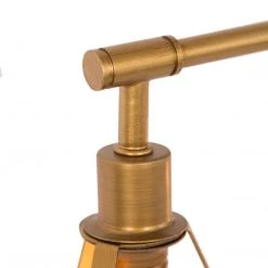 Lighting LNC Gold Vanity Light With Tapered Glass Shades - 3 Lights-Clearance