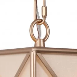 Uolfin LNC Golden Metallic Chandelier With White Fabric-Clearance