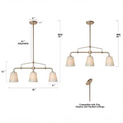 Hot Sale LNC Modern Linear Pipe Pendant - 3 Lights