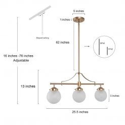 LNC Modern Gold Globe Chandelier - 3 Lights