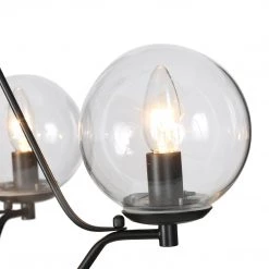 LNC Modern Black Globe Chandelier-Open Box Lighting