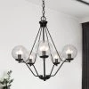 Lighting LNC Modern Black Globe Chandelier 2 Lighting LNC Modern Black Globe Chandelier
