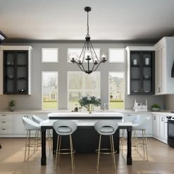 LNC Modern Black Globe Chandelier-Open Box Lighting