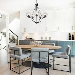 Lighting LNC Modern Black Globe Chandelier