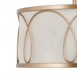 Lighting LNC Gold And Cream Modern Semi Flush Mount Light
