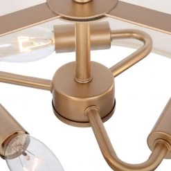 Lighting LNC Gold And Cream Modern Semi Flush Mount Light