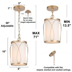 Hot Sale LNC Gold And Cream Modern Pendant Light