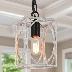 LNC Modern Farmhouse White-wash Rustic Pendant Hot Sale