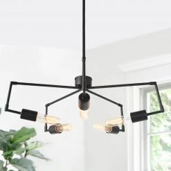 Uolfin LNC Modern Black Metal Chandelier-5 Lights Hot Sale
