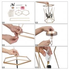 Modern LNC Gold And Black Lantern Chandelier-4 Lights Hot Sale