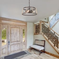 Hot Sale LNC Modern Industrial Drum Pendant Light-3 Lights