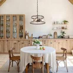 Hot Sale LNC Modern Industrial Drum Pendant Light-3 Lights