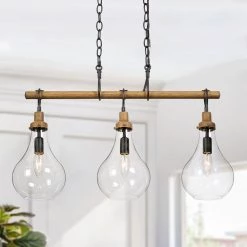 Uolfin LNC Modern Farmhouse Wide Beam Chandelier-3 Lights