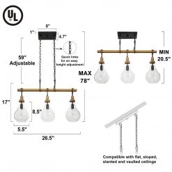Uolfin LNC Modern Farmhouse Wide Beam Chandelier-3 Lights 11 Uolfin LNC Modern Farmhouse Wide Beam Chandelier-3 Lights