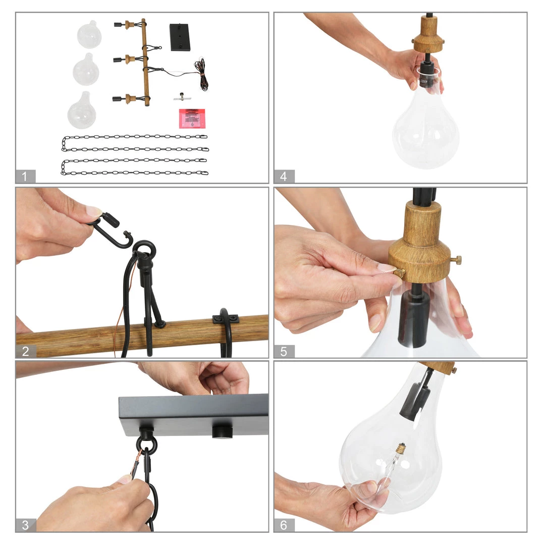 Uolfin LNC Modern Farmhouse Wide Beam Chandelier-3 Lights 9 Uolfin LNC Modern Farmhouse Wide Beam Chandelier-3 Lights