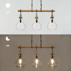 Uolfin LNC Modern Farmhouse Wide Beam Chandelier-3 Lights