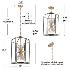 LNC Modern Cylinder Lantern Chandelier