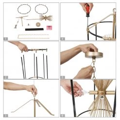 LNC Modern Cylinder Lantern Chandelier