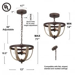 Google Lighting LNC Modern Farmhouse Wood Pendant Light