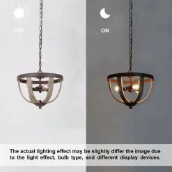 Google Lighting LNC Modern Farmhouse Wood Pendant Light