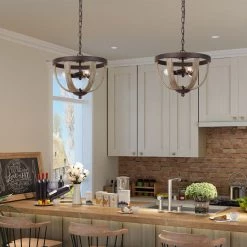 Google Lighting LNC Modern Farmhouse Wood Pendant Light