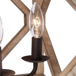 Hot Sale LNC French Country White-wash Cube Chandelier-4 Lights