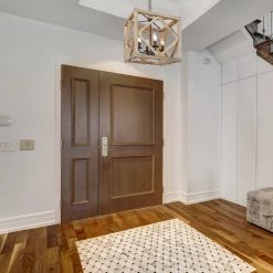 Hot Sale LNC French Country White-wash Cube Chandelier-4 Lights