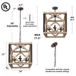 LNC French Country Cube Chandelier-4 Lights 15 LNC French Country Cube Chandelier-4 Lights