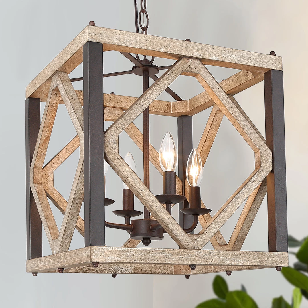 LNC French Country Cube Chandelier-4 Lights 3 LNC French Country Cube Chandelier-4 Lights
