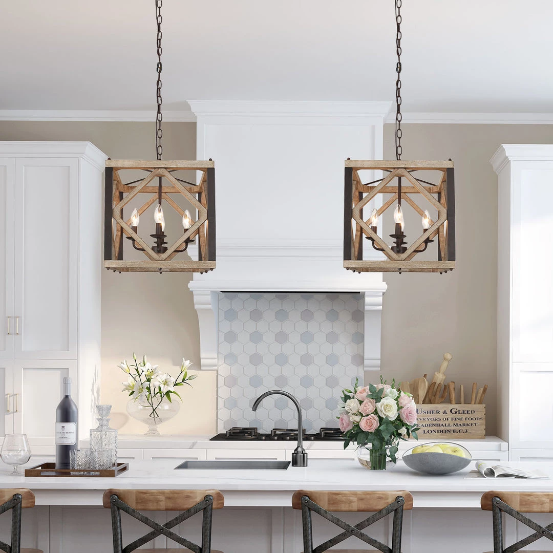 LNC French Country Cube Chandelier-4 Lights 6 LNC French Country Cube Chandelier-4 Lights