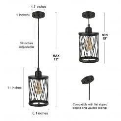 LNC Modern Industrial Mini Lantern Pendant-Clearance Lighting