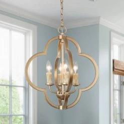 LNC HOME Sales 40 Modern LNC Gold Minimal Transition Chandelier-3 Lights Bedroom Lights