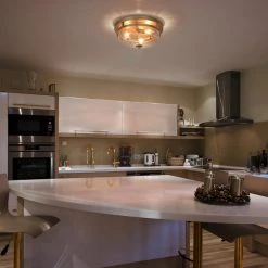 LNC Modern Rose Gold Flush Mount Light