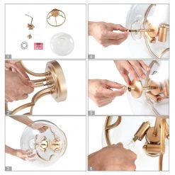 Hot Sale LNC Young House Love Modern Semi Flush Light