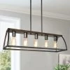 Hot Sale LNC Modern Industrial Rectangle Kitchen Chandelier-5 Lights 2 Hot Sale LNC Modern Industrial Rectangle Kitchen Chandelier-5 Lights