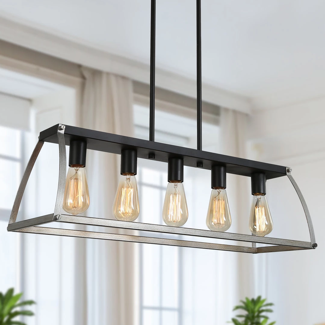 Lighting LNC Modern Farmhouse Rectangle Kitchen Chandelier 3 Lighting LNC Modern Farmhouse Rectangle Kitchen Chandelier