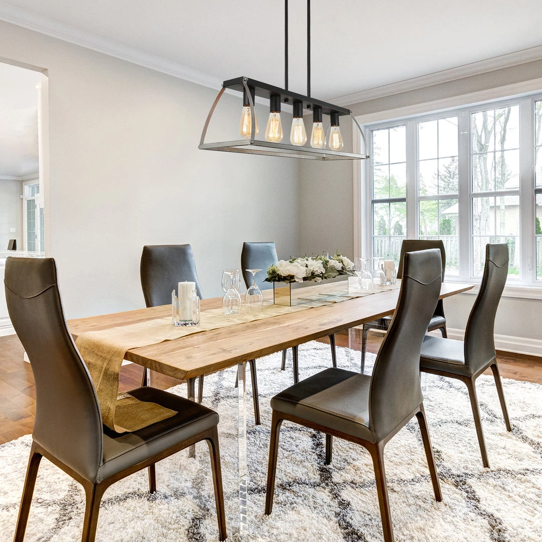 Lighting LNC Modern Farmhouse Rectangle Kitchen Chandelier 5 Lighting LNC Modern Farmhouse Rectangle Kitchen Chandelier