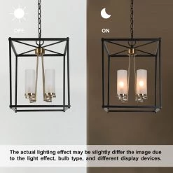 Lighting LNC Black Modern Lantern Chandelier