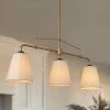 Modern LNC Rose Gold And Cream Wide Chandelier-3 Lights