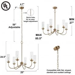 Hot Sale LNC Gold Modern Minimalist Chandelier-6 Lights