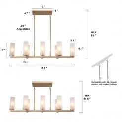 LNC Gold Geometric Kitchen Chandelier Open Box Lighting