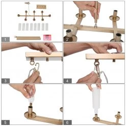 Modern Hot Sale LNC Gold Geometric Kitchen Chandelier-8 Lights