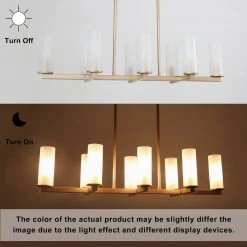 Modern Hot Sale LNC Gold Geometric Kitchen Chandelier-8 Lights