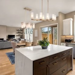 Modern Hot Sale LNC Gold Geometric Kitchen Chandelier-8 Lights